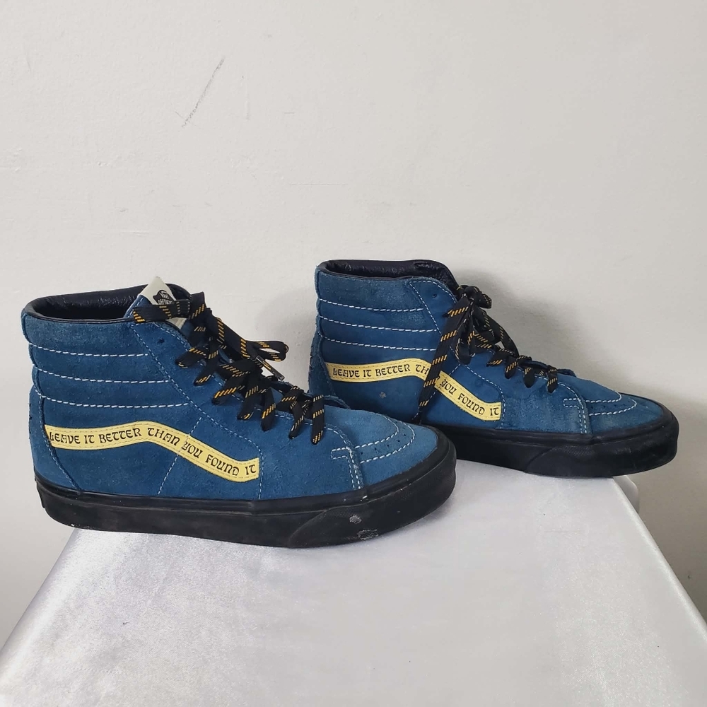 Vans X Parks Project Women's Blue Suede Sk8-Hi Black Gum Sneaker Size 6.5